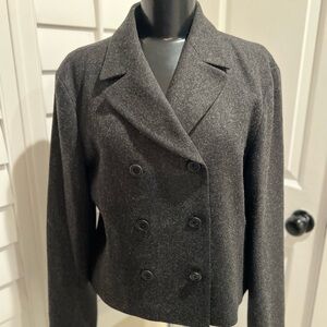 J. Crew Wool Blend Double-Breasted Women's Jacket in Charcoal